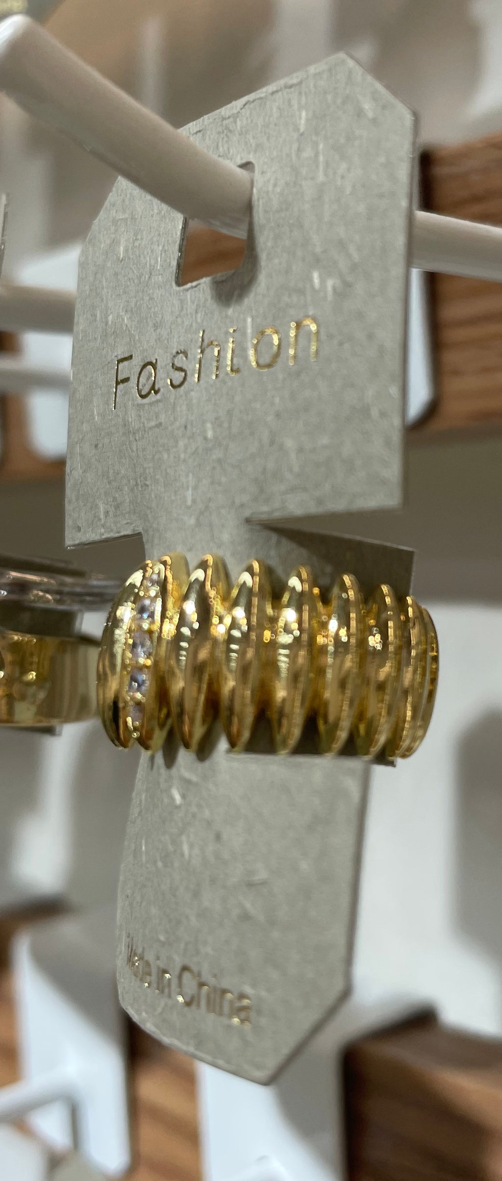Crystal Ribbed Band Ring - W1-0026