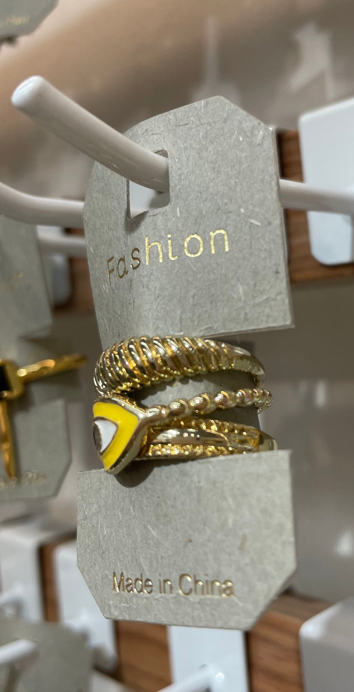 Yellow Evil Eye Layered Ring - W1-0031