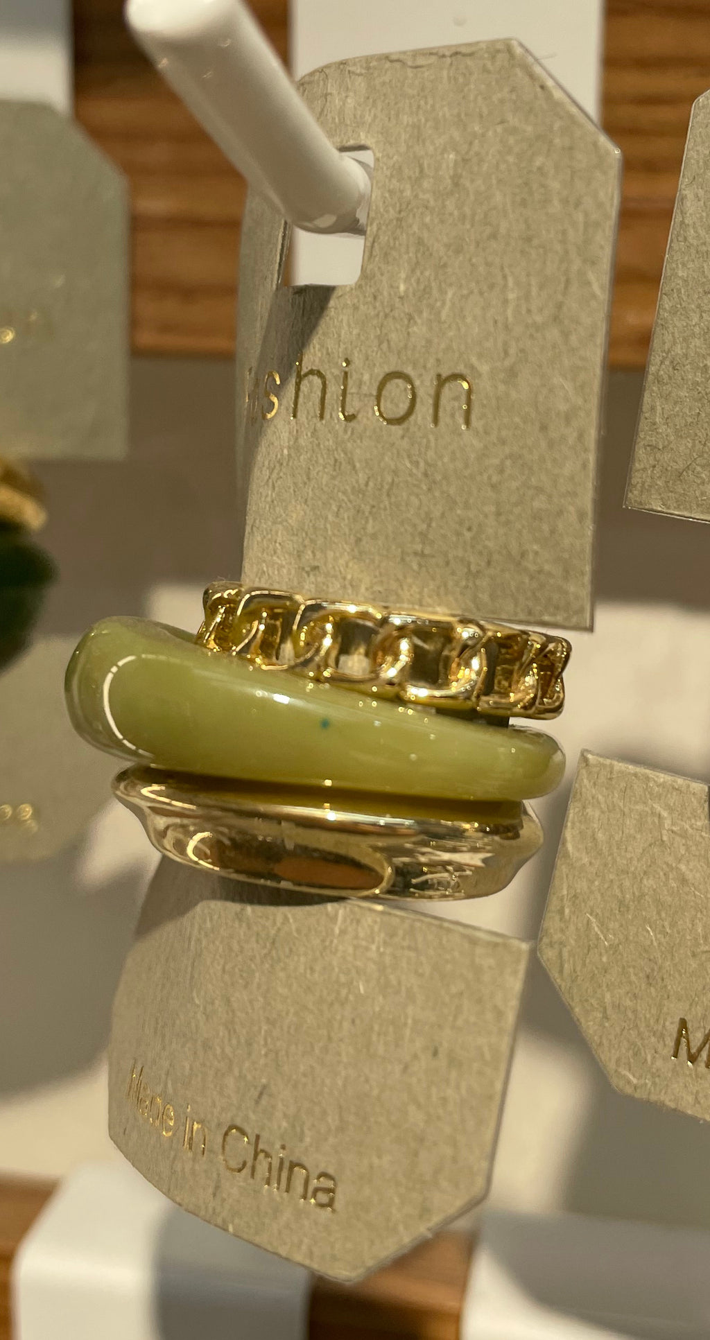 Pale Green Layered Rings - W1-0049