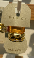 Amber Layered Band Rings - W1-0052