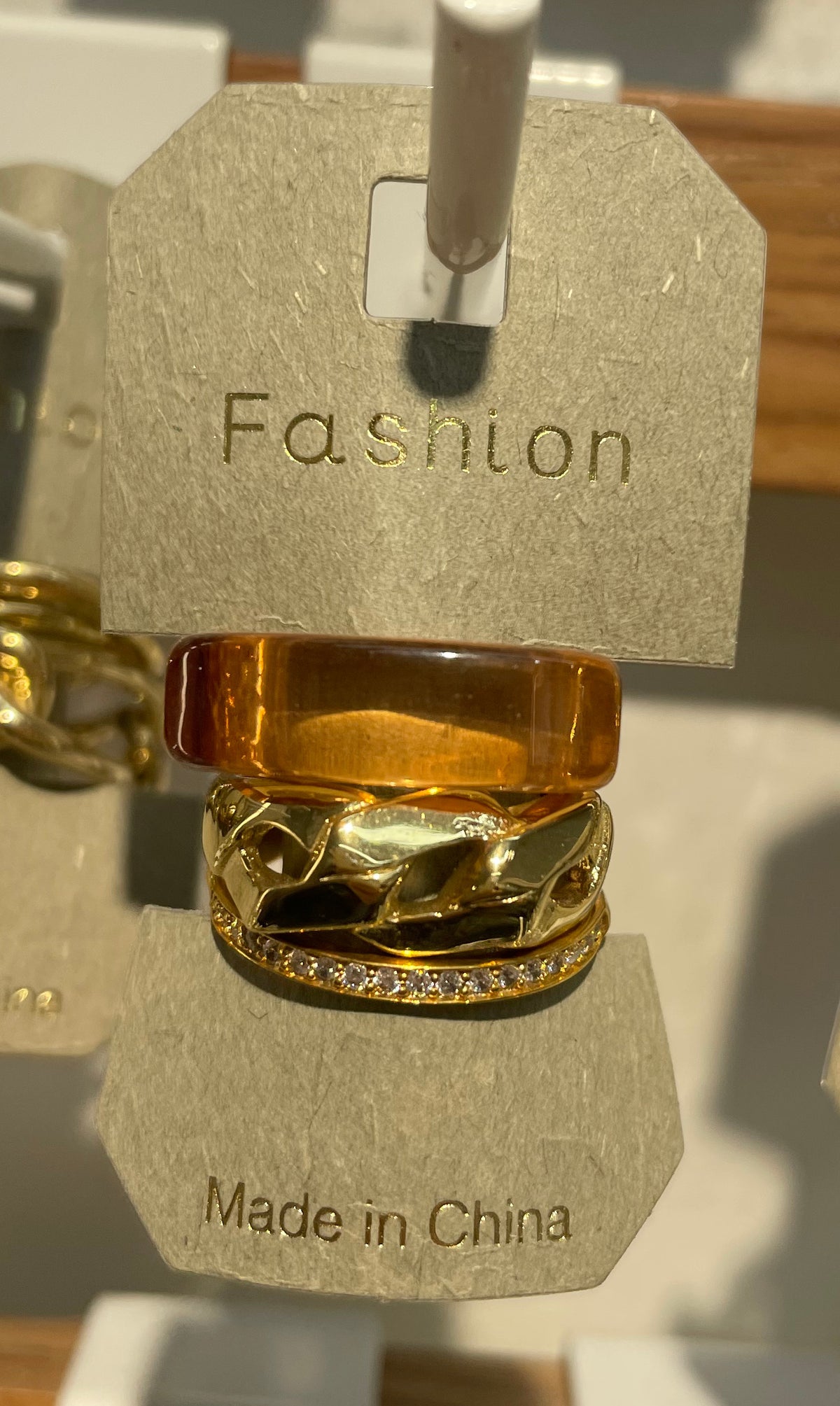 Amber Layered Band Rings - W1-0052