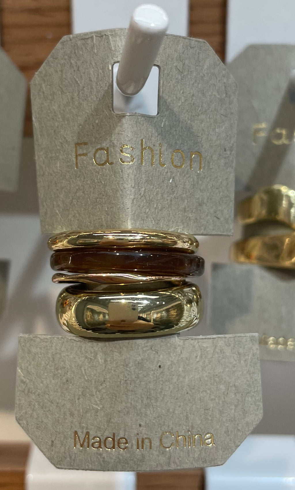 Brown and Gold-Tone Rings - W1-0058