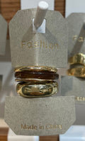 Brown and Gold-Tone Rings - W1-0058