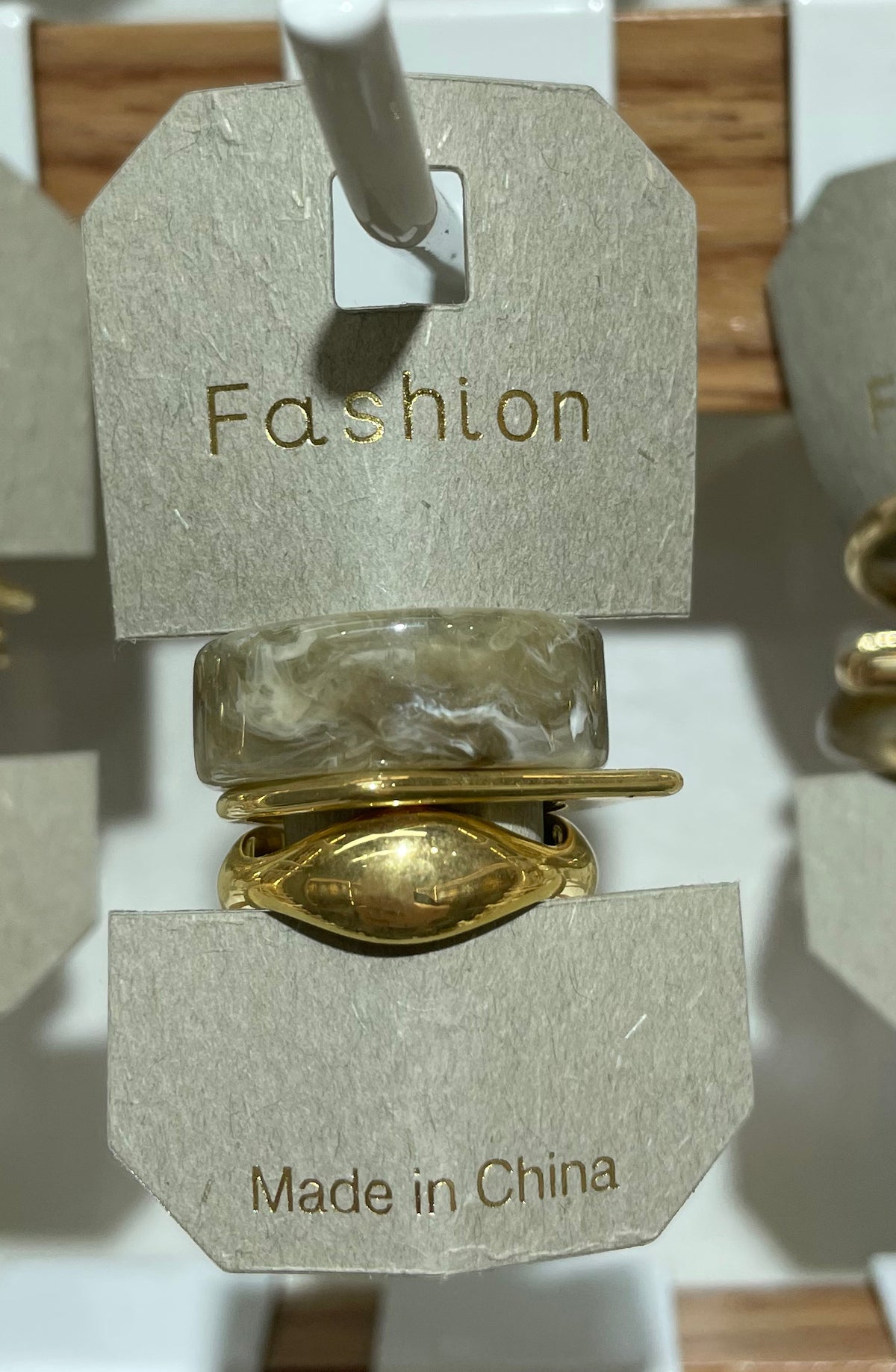 Marbled Gray Stacking Rings - W1-0064