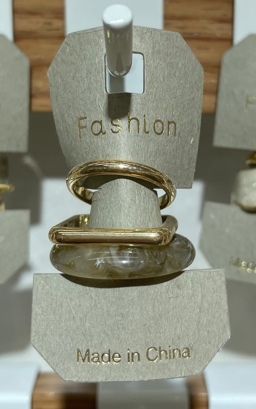 White and Taupe Stacking Rings - W1-0065