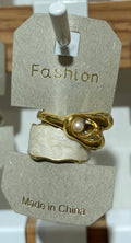 White Inlay Swirl Rings - W1-0066