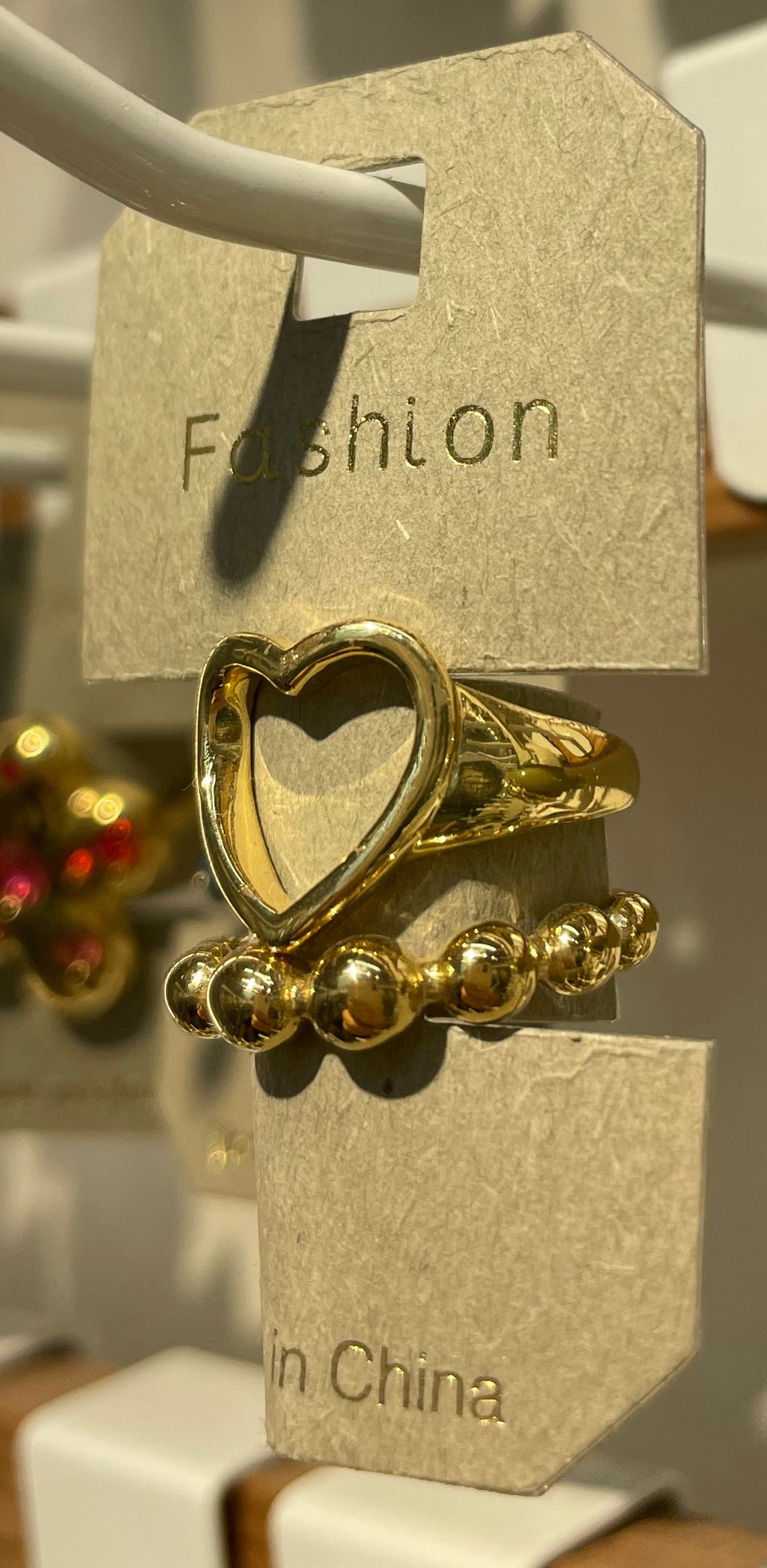 Heart and Beaded Stacking Rings - W1-0075