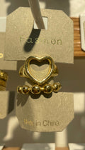Heart and Beaded Stacking Rings - W1-0075