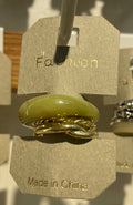 Olive Pebble Layered Rings - W1-0076