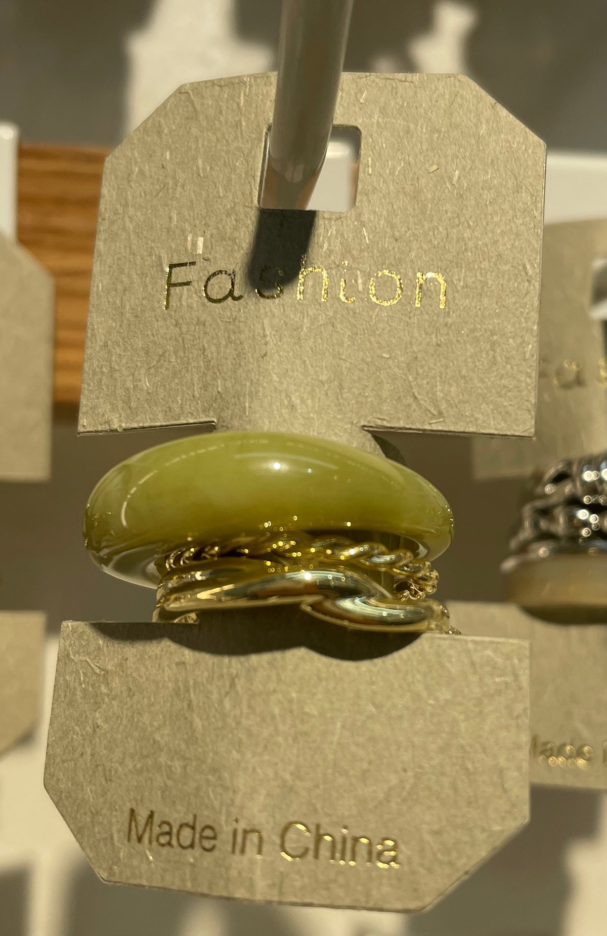 Olive Pebble Layered Rings - W1-0076