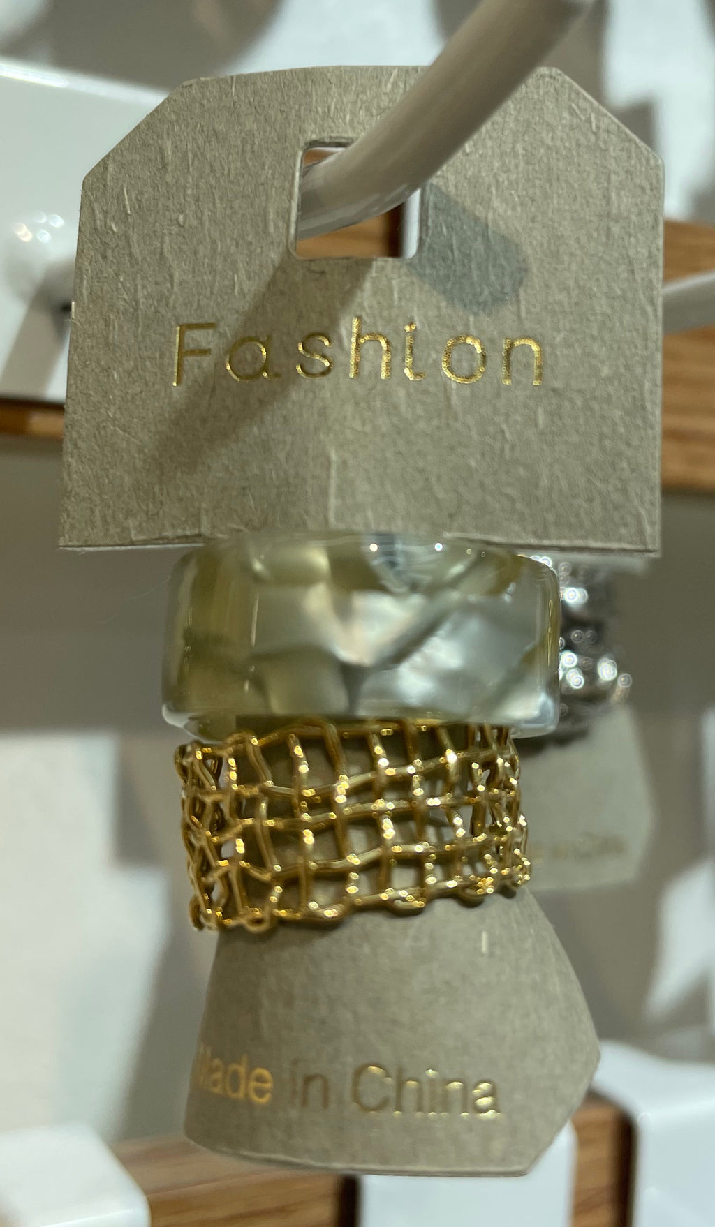 Marbled and Lattice Ring Stack - W1-0084