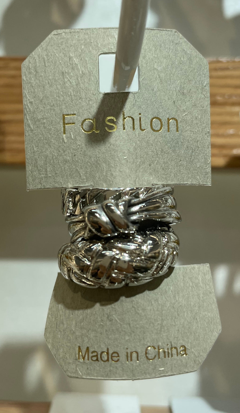 Silver-Tone Sculptural Rings - W1-0085