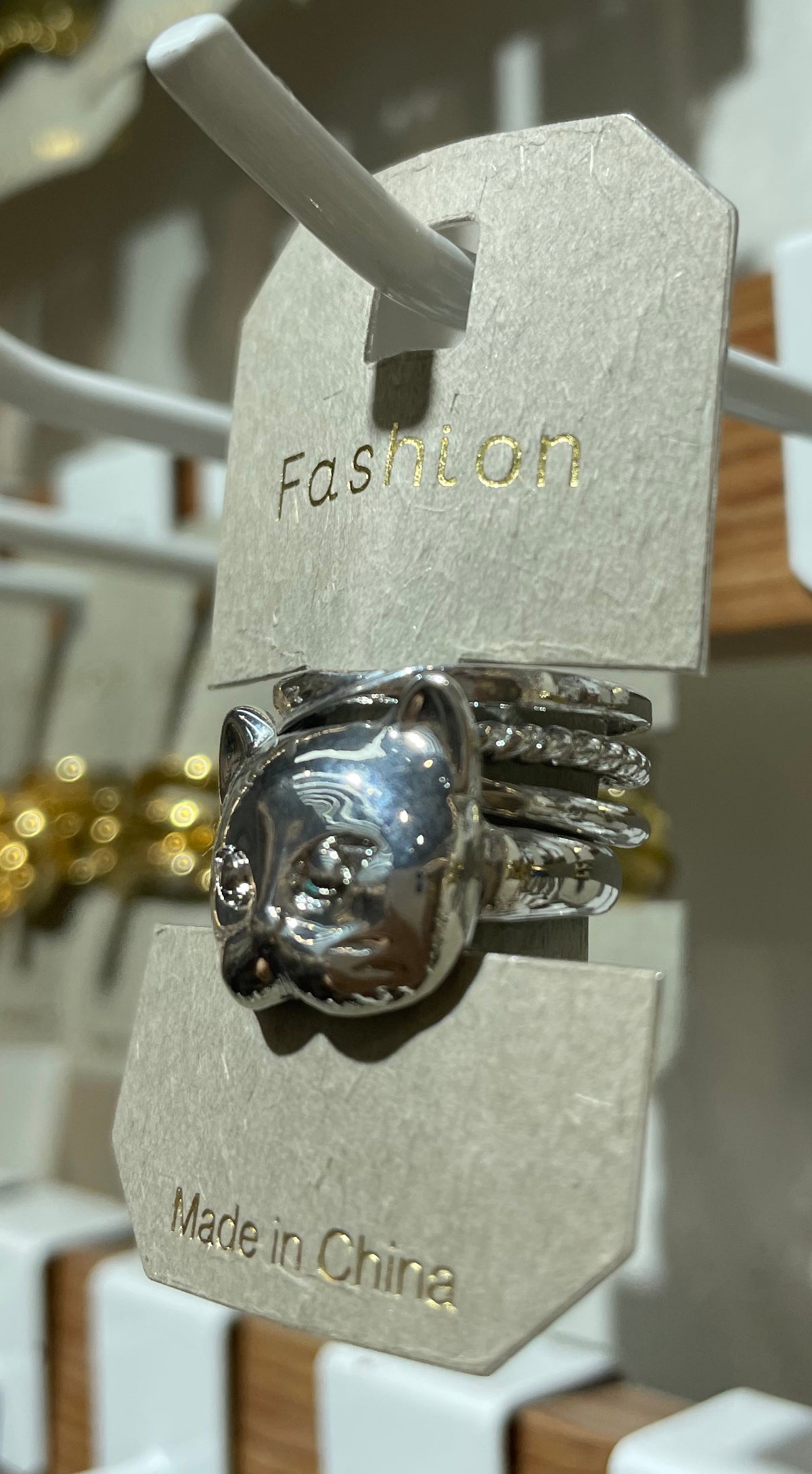 Silver-Tone Wavy Statement Ring - W1-0089