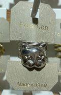 Silver-Tone Wavy Statement Ring - W1-0089