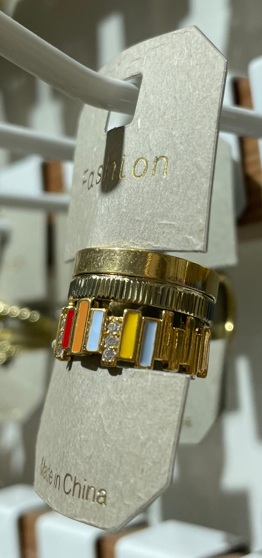 Multicolor Bar Stacking Rings - W1-0091