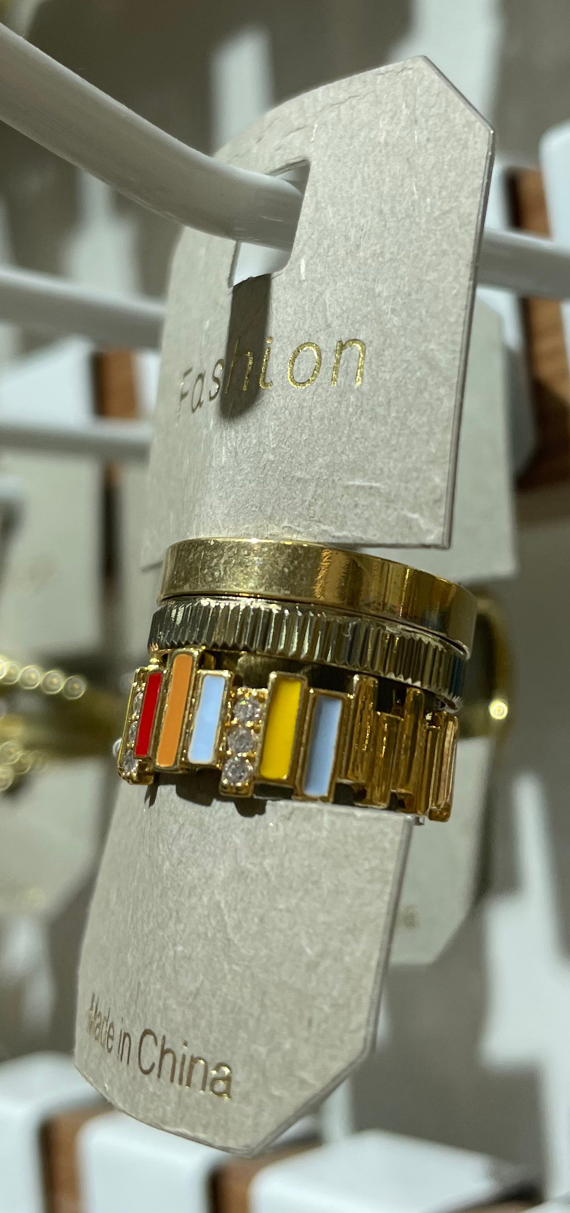 Multicolor Bar Stacking Rings - W1-0091