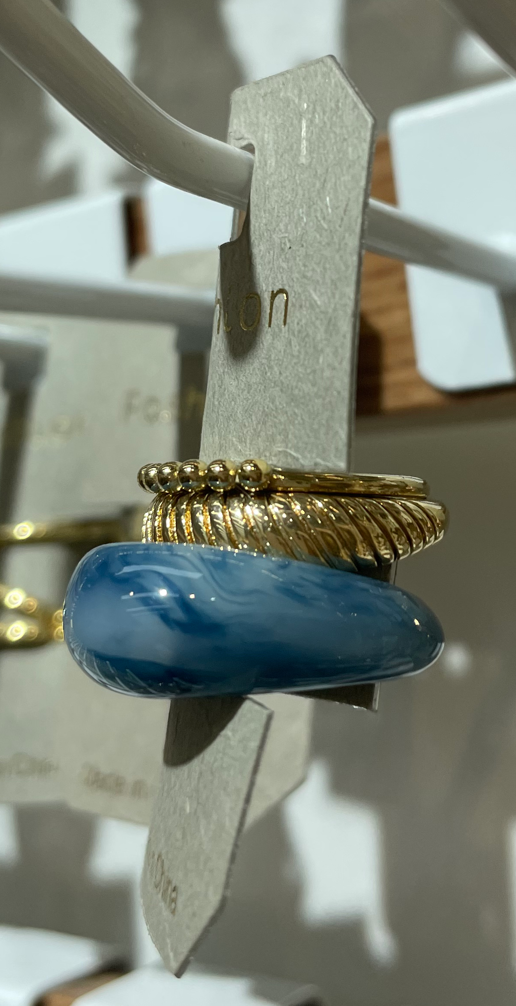 Blue Pebble Stacking Rings - W1-0092