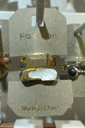 White Shell Inlay Rings - W1-0094
