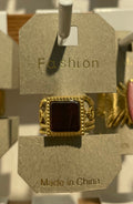 Black Square Wide Band Ring - W1-0100