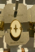 Ivory Oval Star Ring - W1-0104