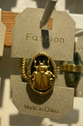 Black Oval Scarab Ring - W1-0108