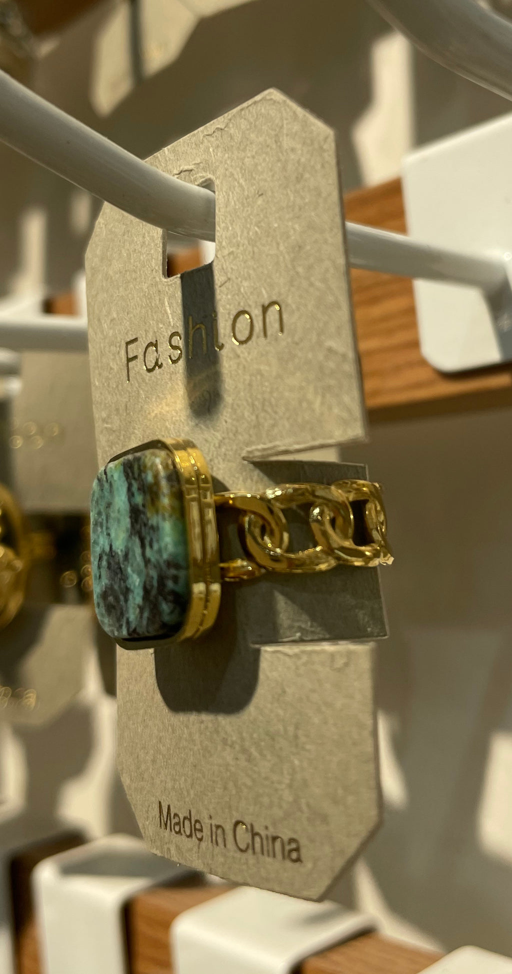 Turquoise Square Stone Ring - W1-0111