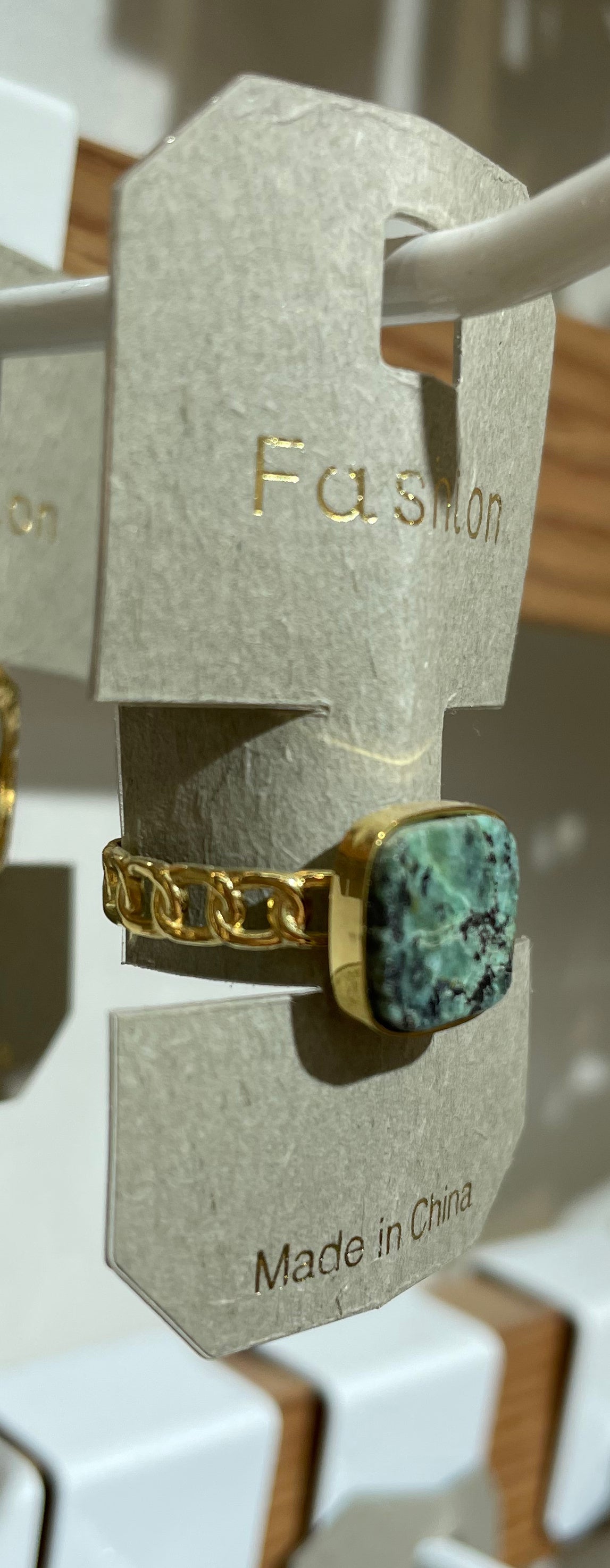 Turquoise Square Stone Ring - W1-0111