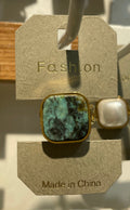 Turquoise Square Stone Ring - W1-0111