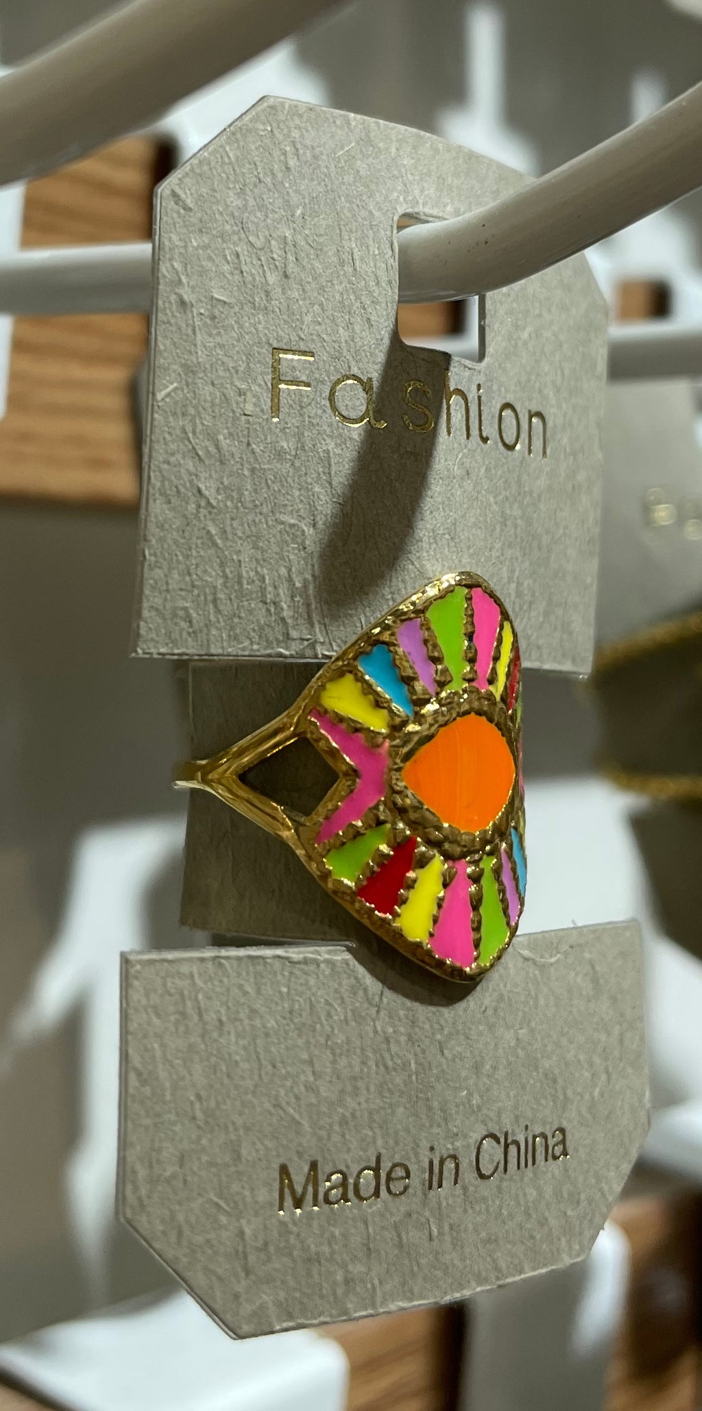 Colorful Sunburst Statement Ring - W1-0118