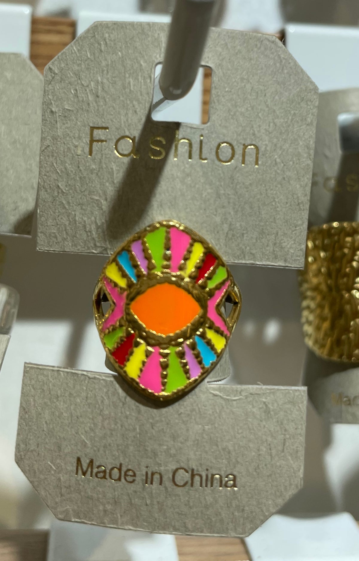 Colorful Sunburst Statement Ring - W1-0118