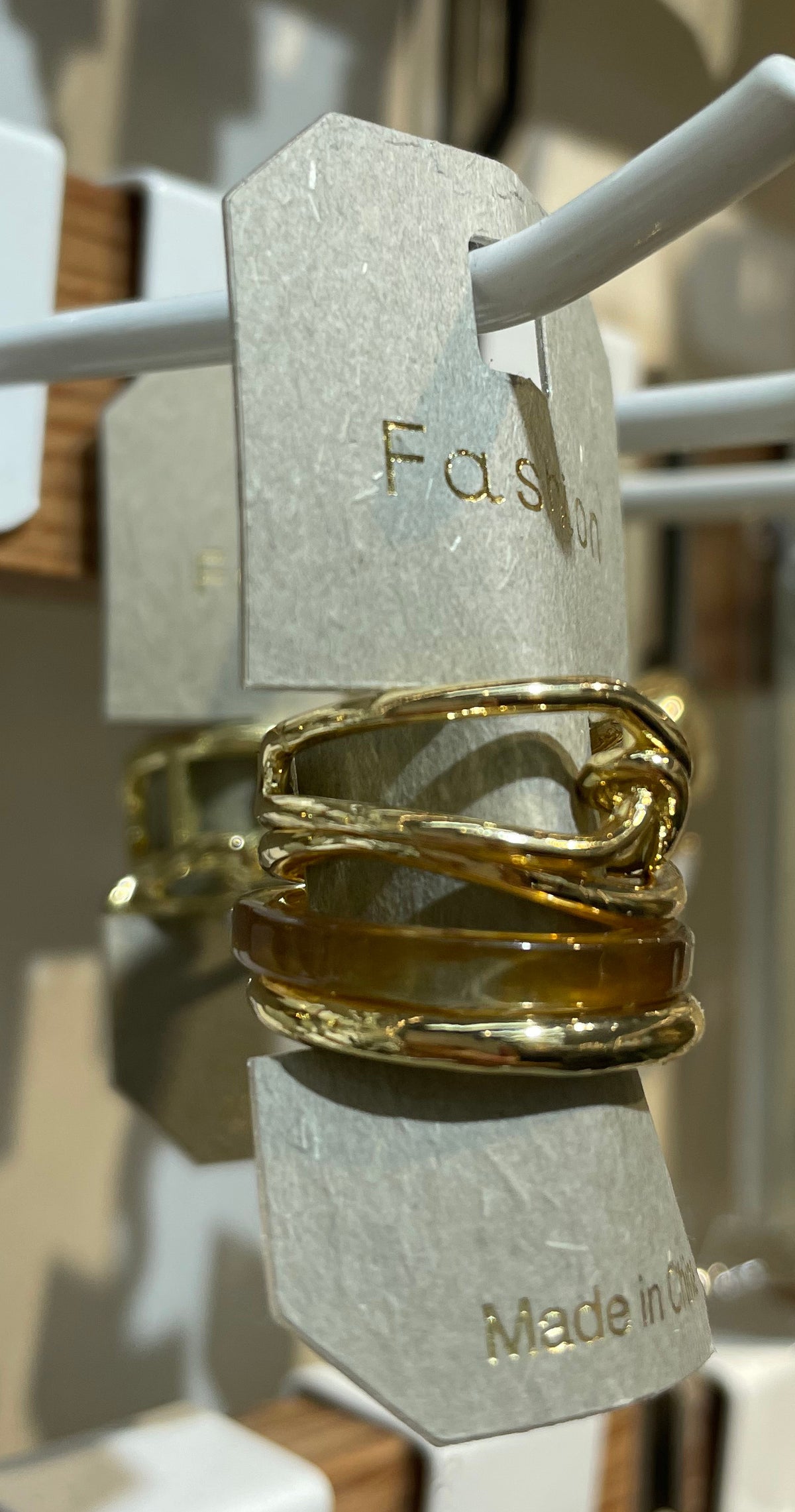 Amber Sculptural Ring Stack - W1-0127