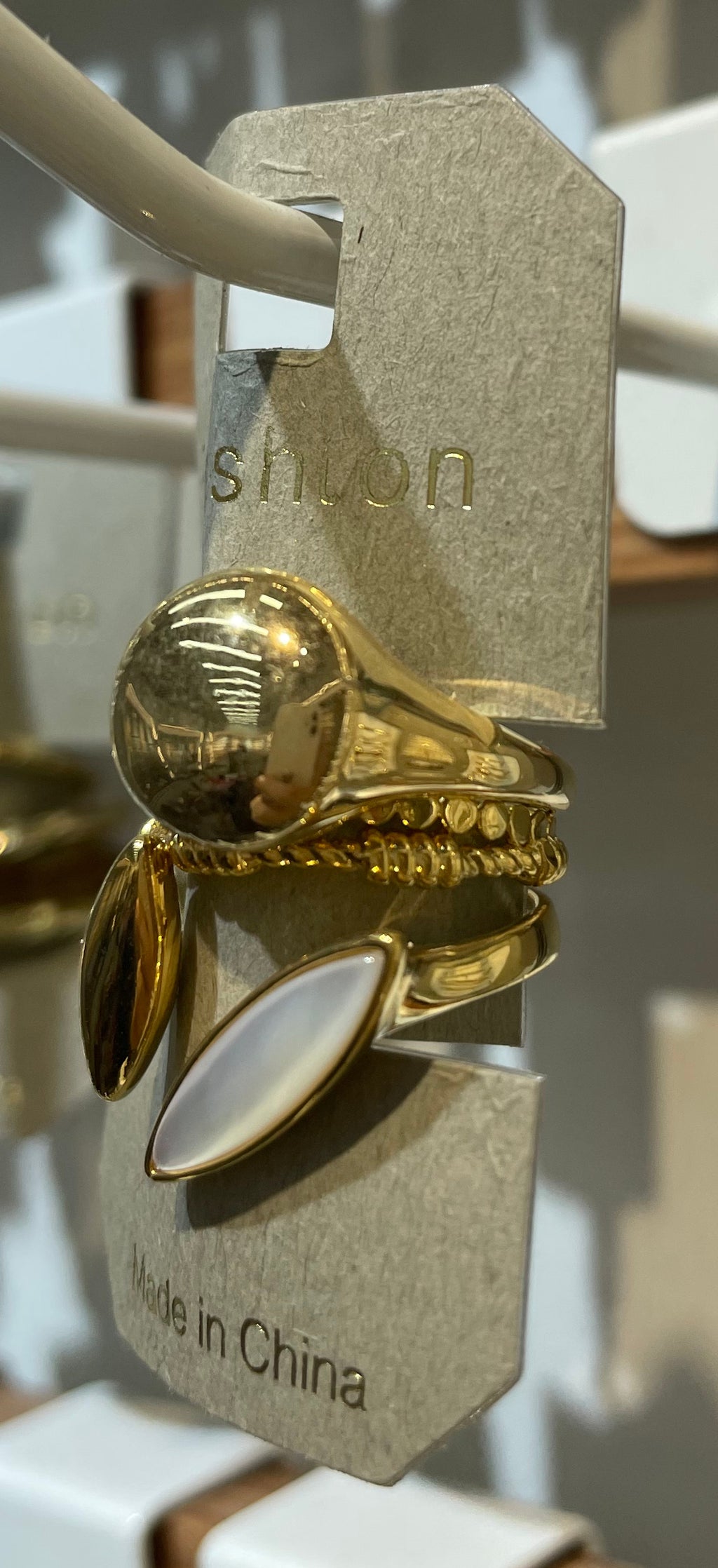 Marquise Shell Ring Stack - W1-0129