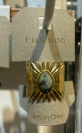 Green Marquise Sunburst Ring - W1-0130