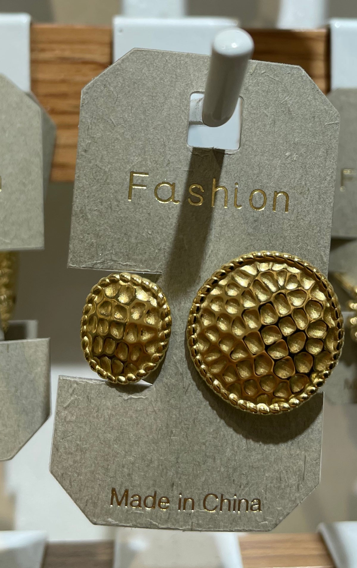Double Textured Disc Open Ring - W1-0134