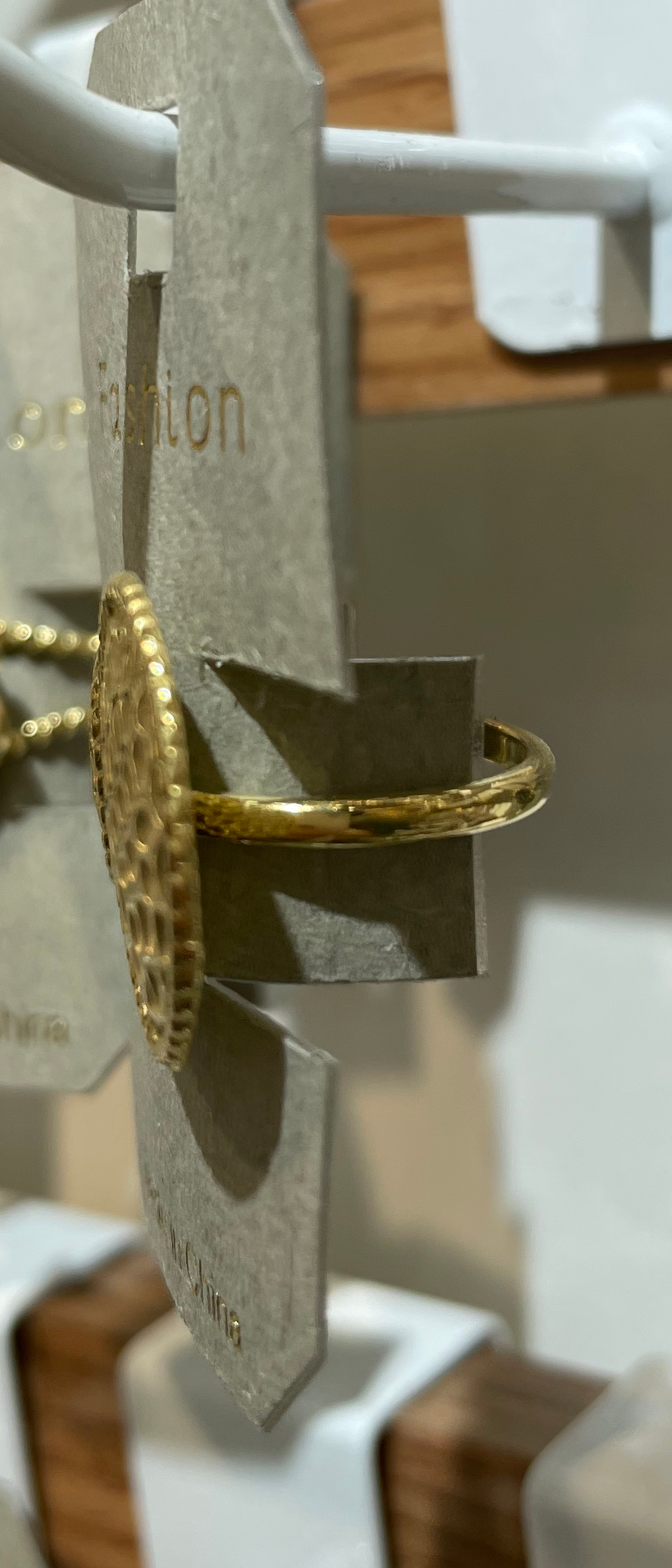 Double Textured Disc Open Ring - W1-0134