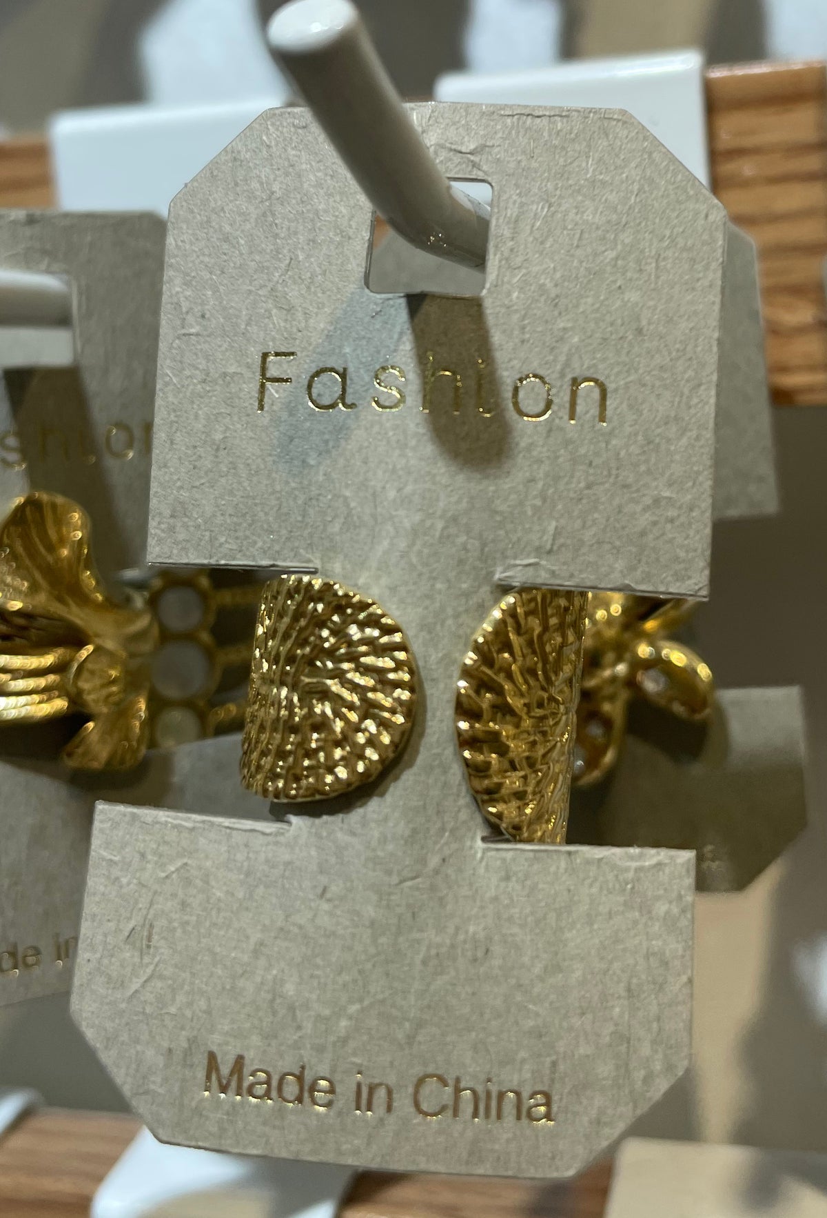 Double Textured Disc Open Ring - W1-0134