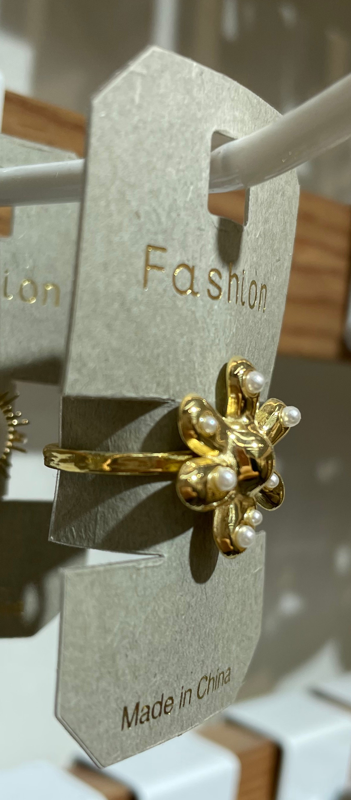 Crystal Petal Flower Ring - W1-0135