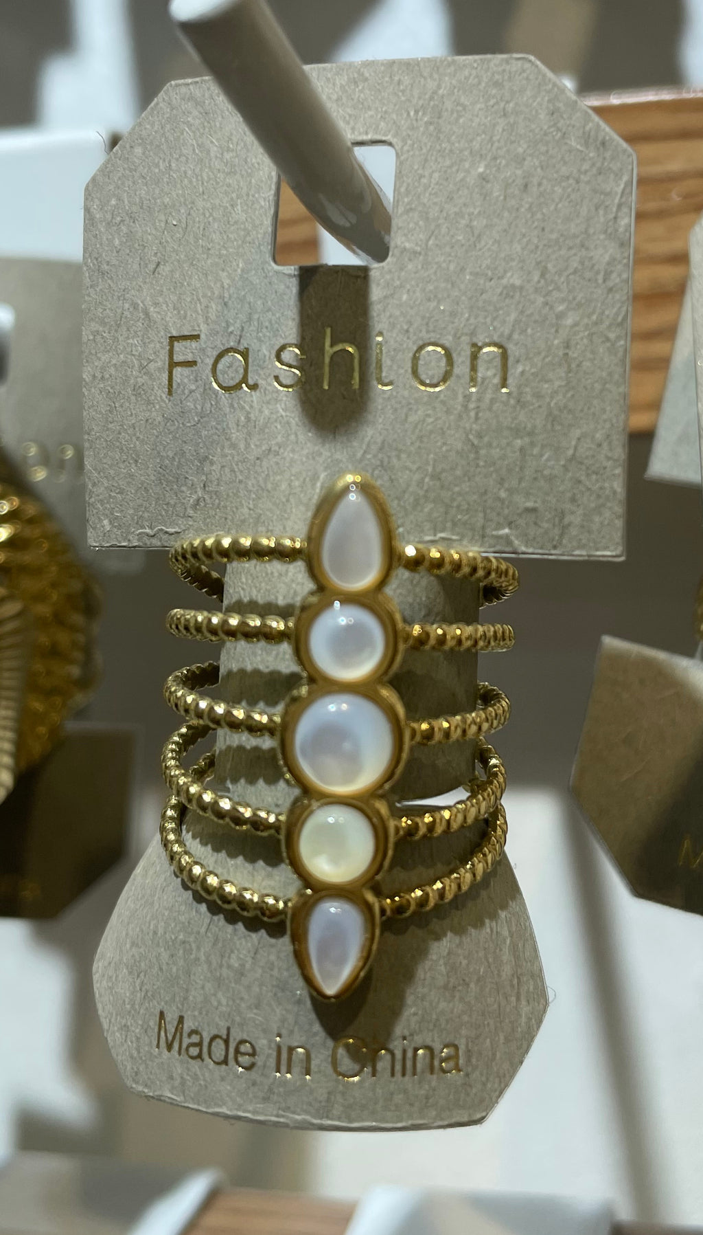 White Stone Five Row Ring - W1-0137