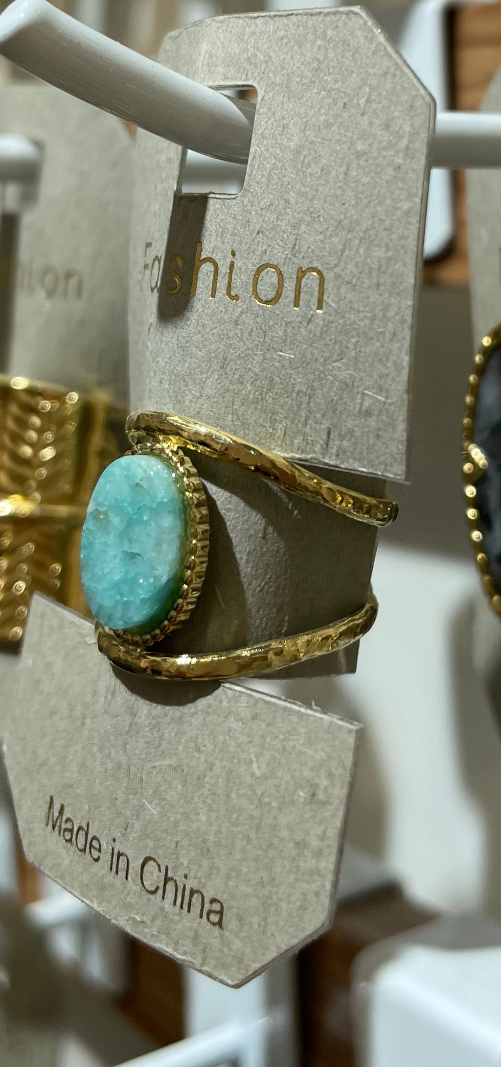 Turquoise Oval Open Band Ring - W1-0141
