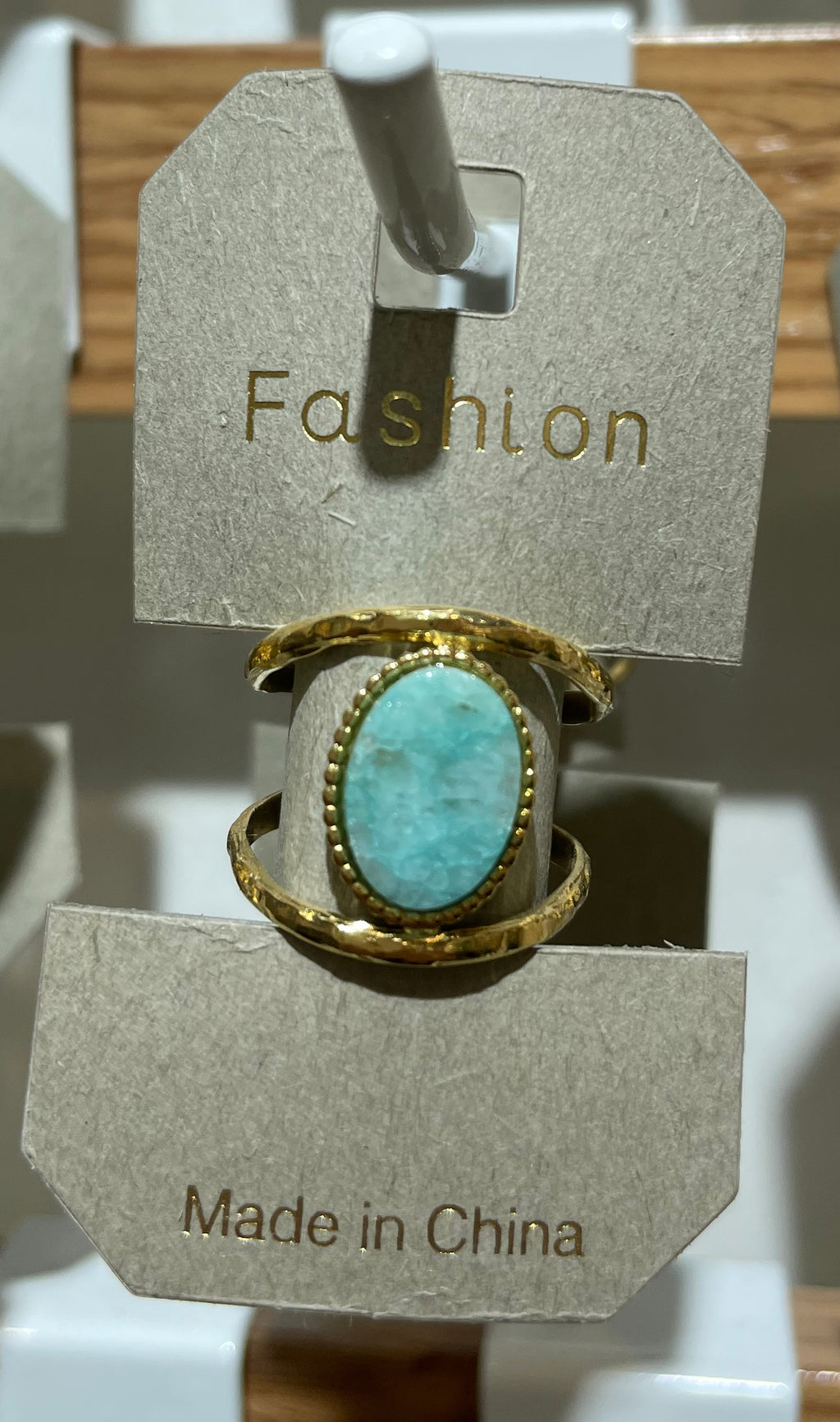 Turquoise Oval Open Band Ring - W1-0141