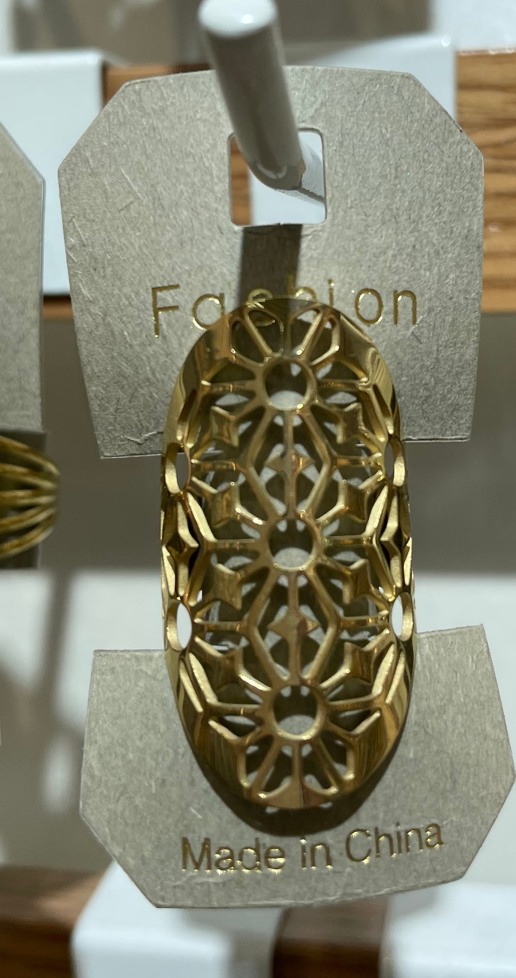 Long Openwork Flower Ring - W1-0144