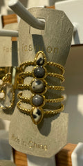 Dark Stone Five Row Ring - W1-0155