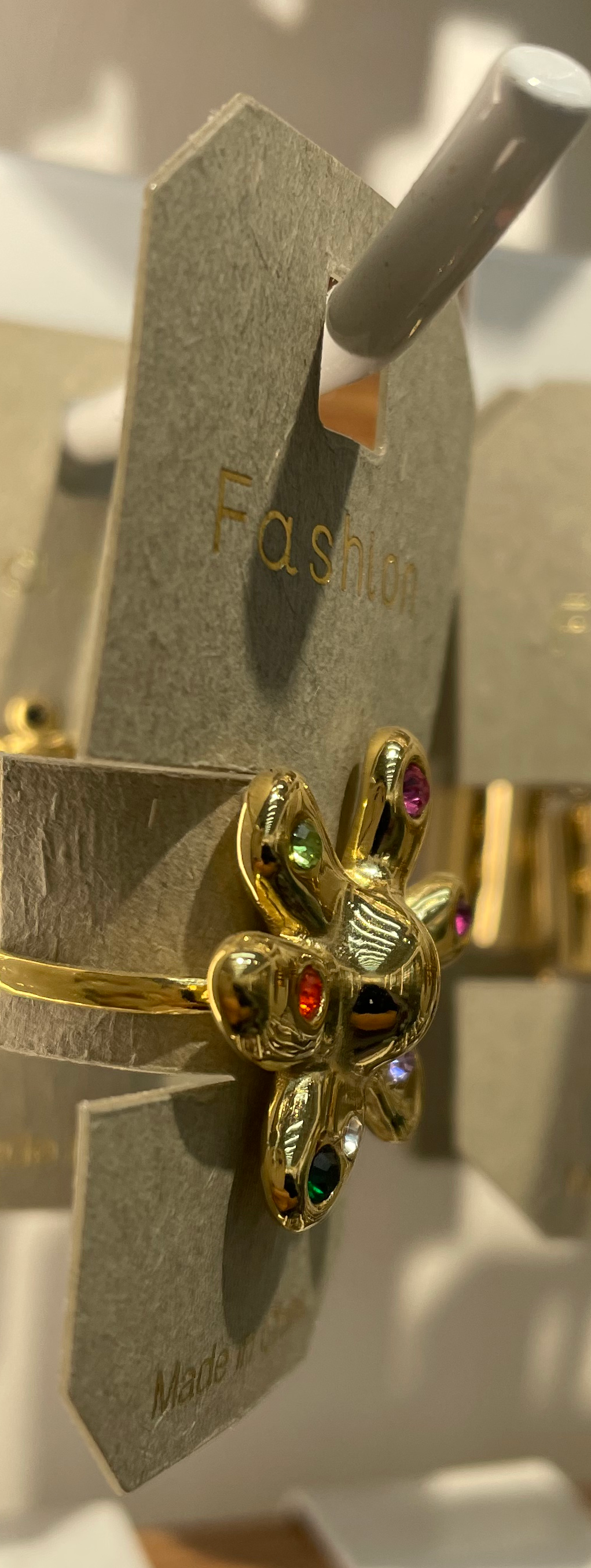 Multicolor Crystal Flower Ring - W1-0173