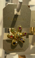 Multicolor Crystal Flower Ring - W1-0173