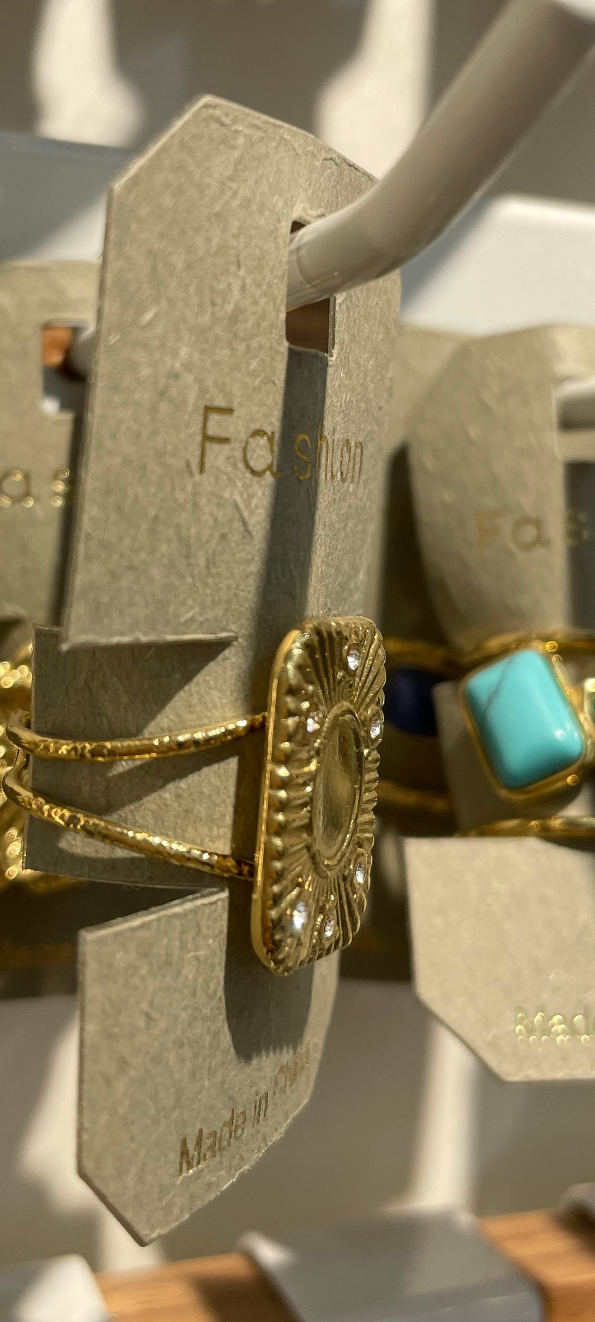 Textured Rectangle Signet Ring - W1-0183