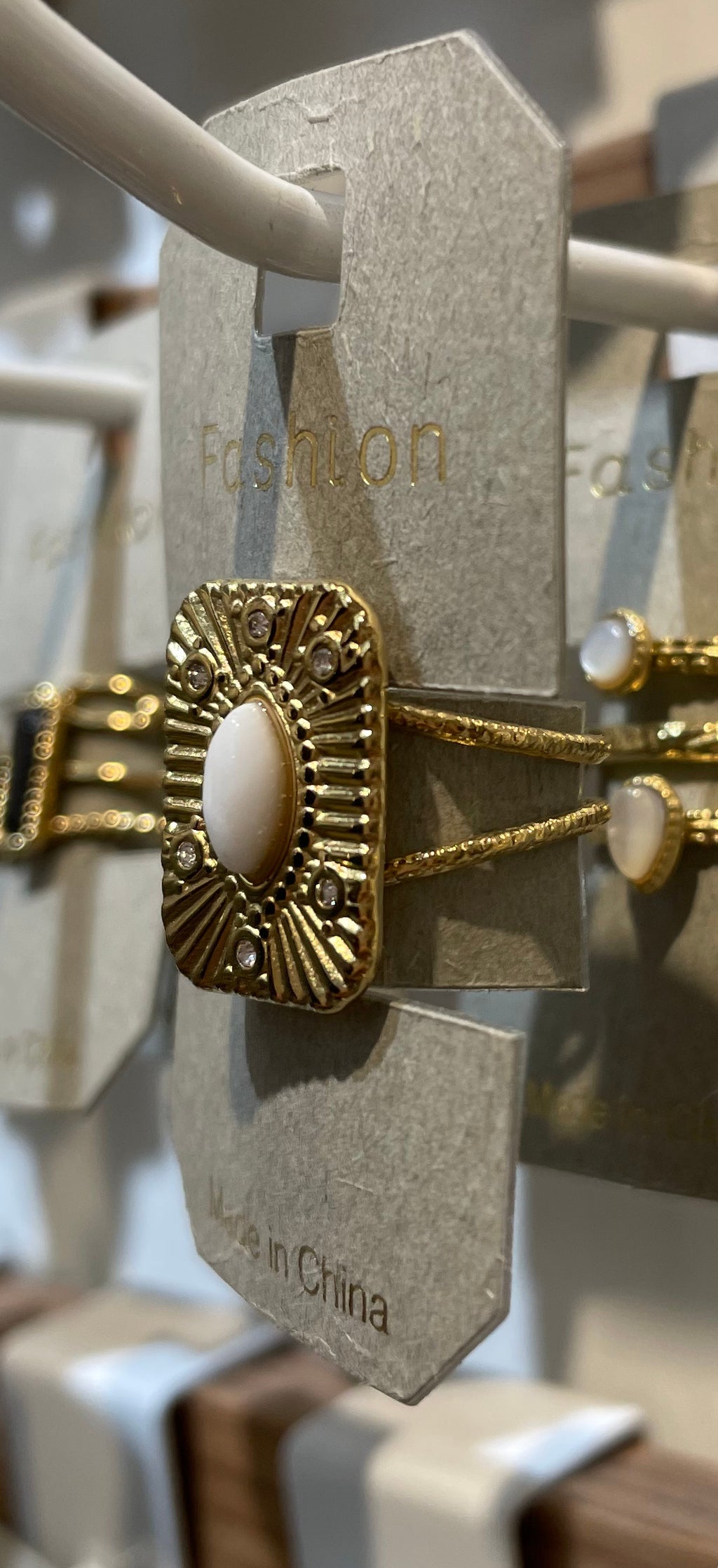 Textured Rectangle Signet Ring - W1-0183