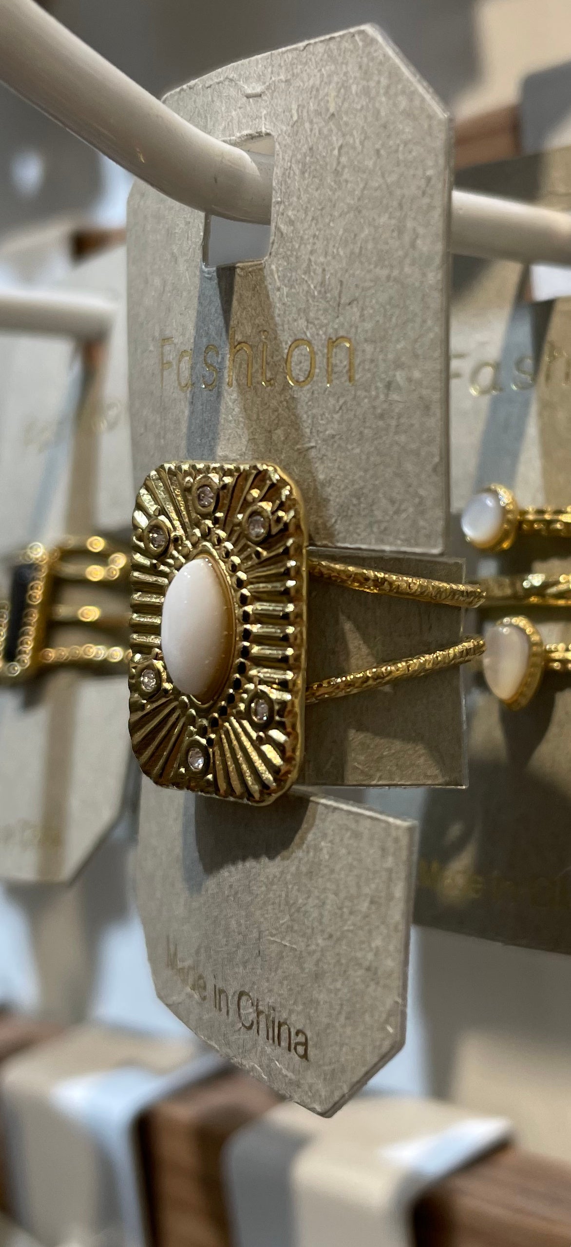 Textured Rectangle Signet Ring - W1-0183