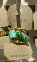 Green and Turquoise Stone Ring - W1-0185