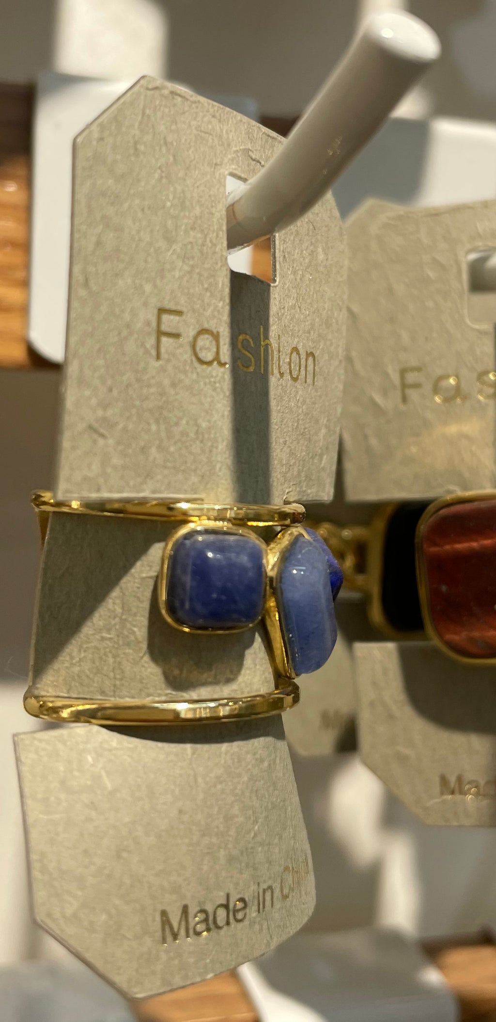 Blue Three Stone Open Ring - W1-0186
