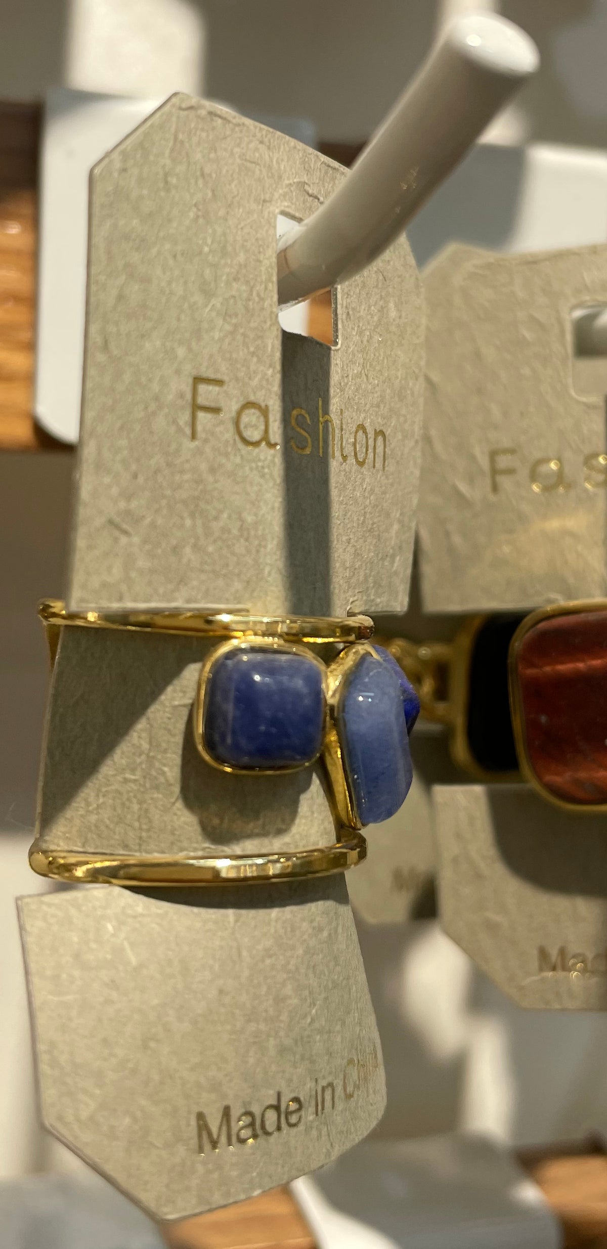 Blue Three Stone Open Ring - W1-0186